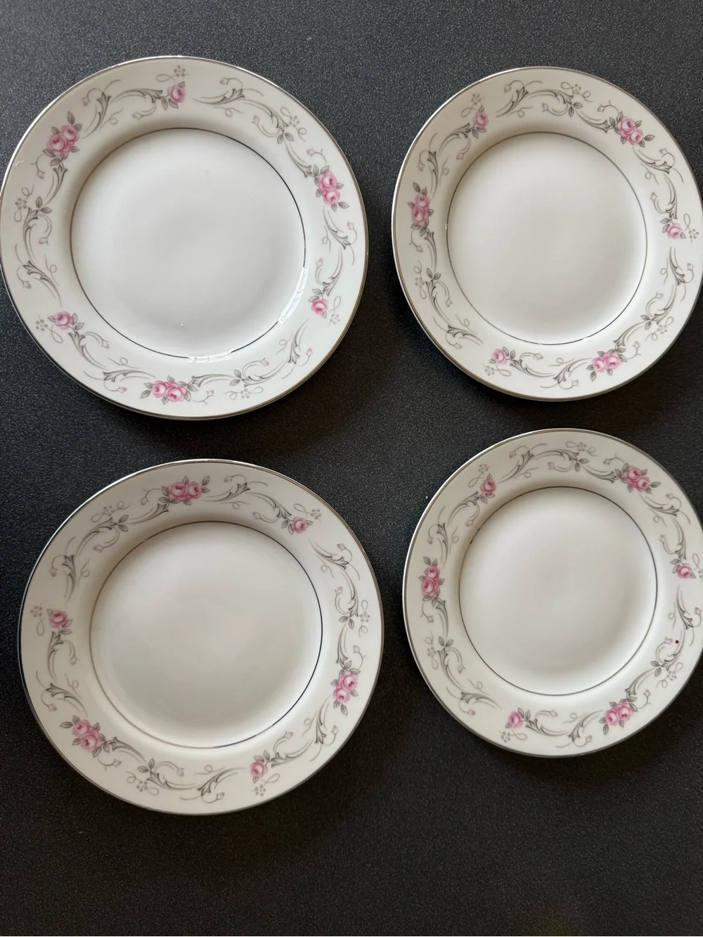 Set of 4 Empress China Vintage salad plates
